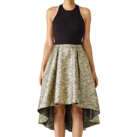 Hutch Black and Gold High Low Dress Size 8 - Picture 1 of 4
